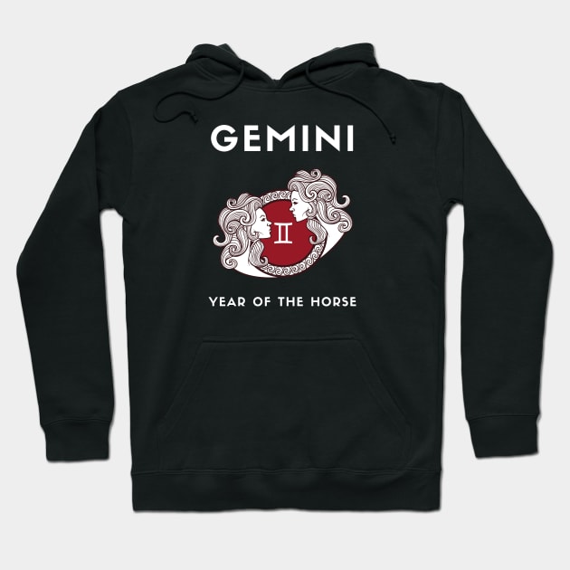 GEMINI / Year of the HORSE Hoodie by KadyMageInk